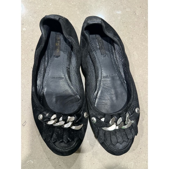 Louis Vuitton Black Suede Shimmer Whisper Ballerina Flats - Picture 1 of 8